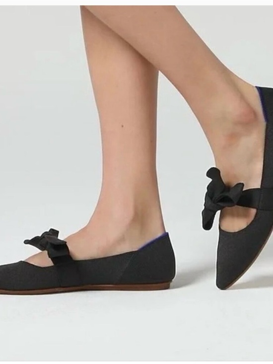 Rothy's Shoes - Rothy's Black Mary Janes - The Pointed-Toe Bow Ballet Flats